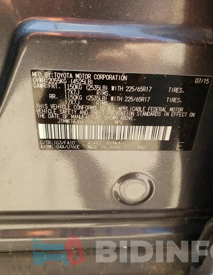 JTMWFREV6FD066376 Photo# 13
