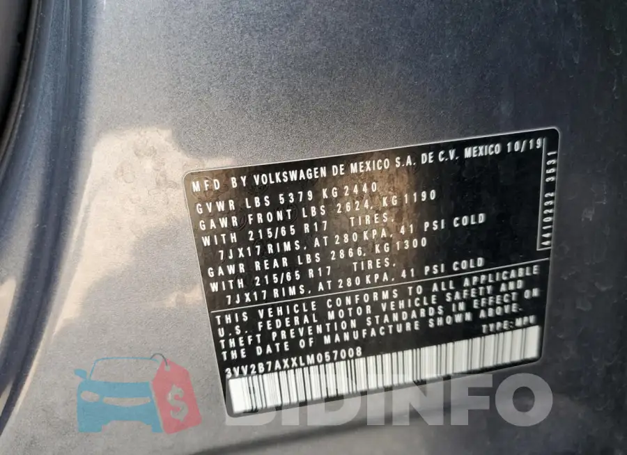 3VV2B7AXXLM057008 Photo# 12