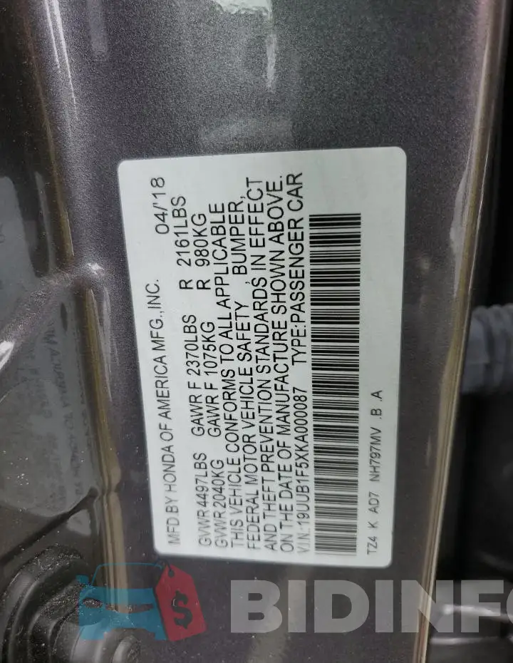 19UUB1F5XKA000087 Photo# 12