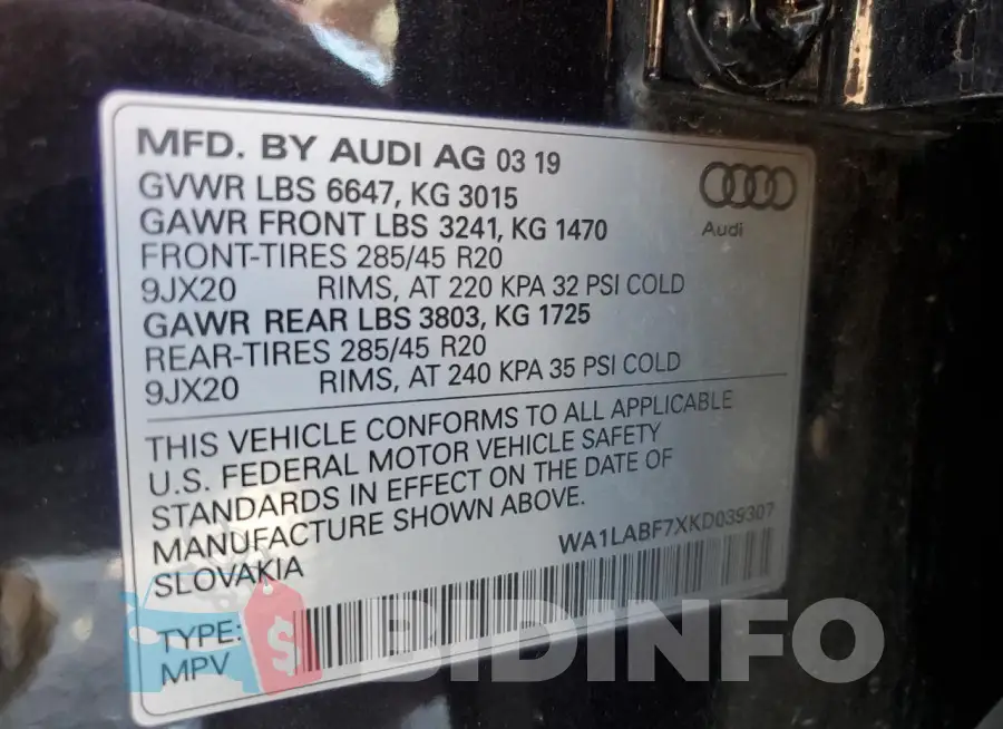 WA1LABF7XKD039307 Photo# 13