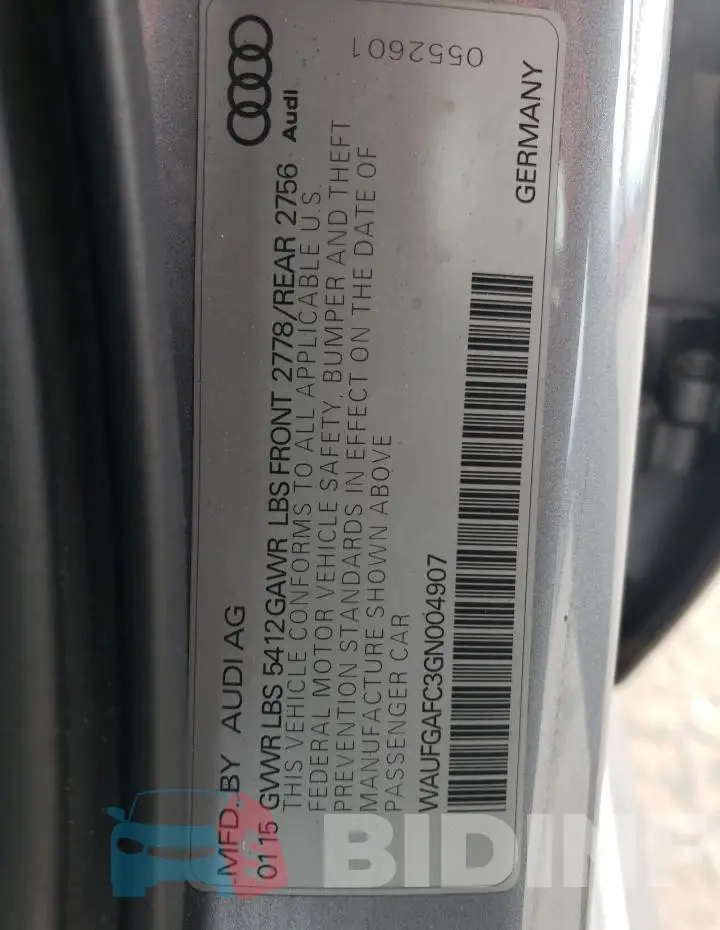 WAUFGAFC3GN004907 Photo# 12