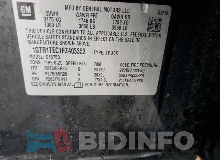 1GTR1TEC1FZ403353 Photo# 12
