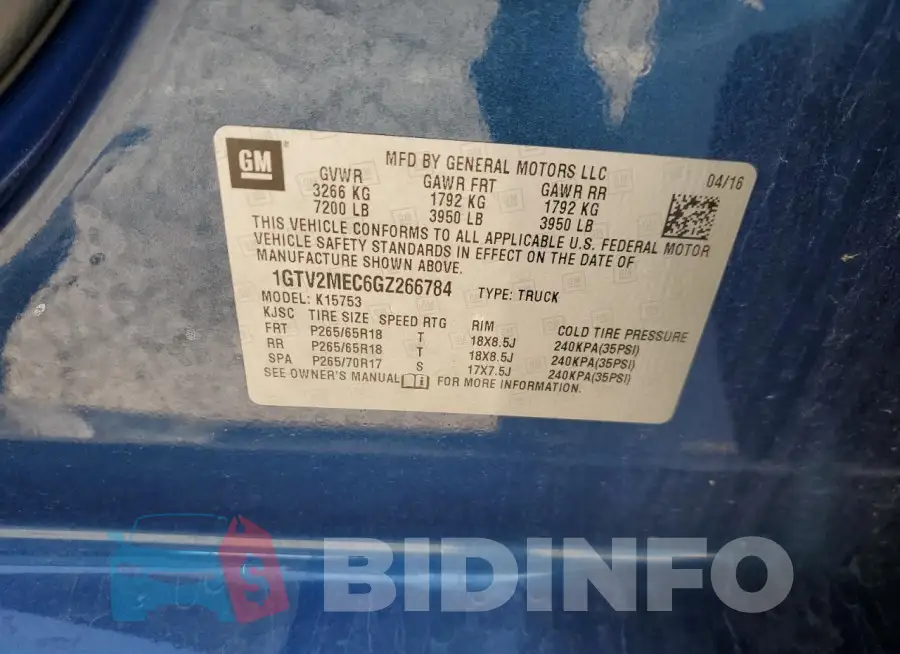 1GTV2MEC6GZ266784 Photo# 12