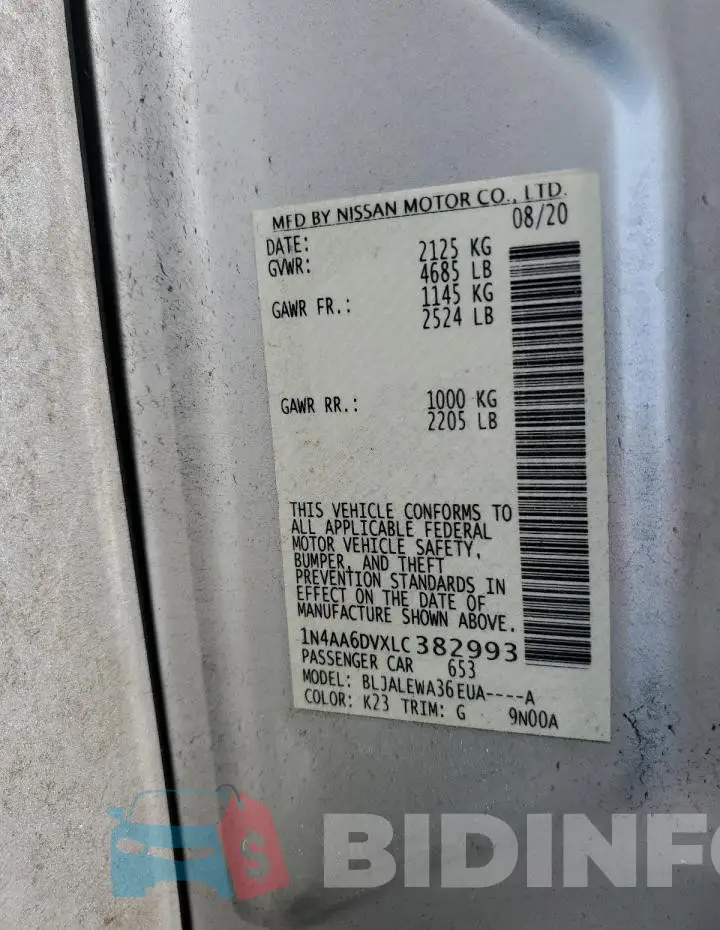 1N4AA6DVXLC382993 Photo# 12