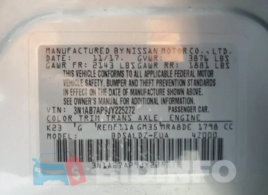 3N1AB7AP9JY225272 Photo# 12