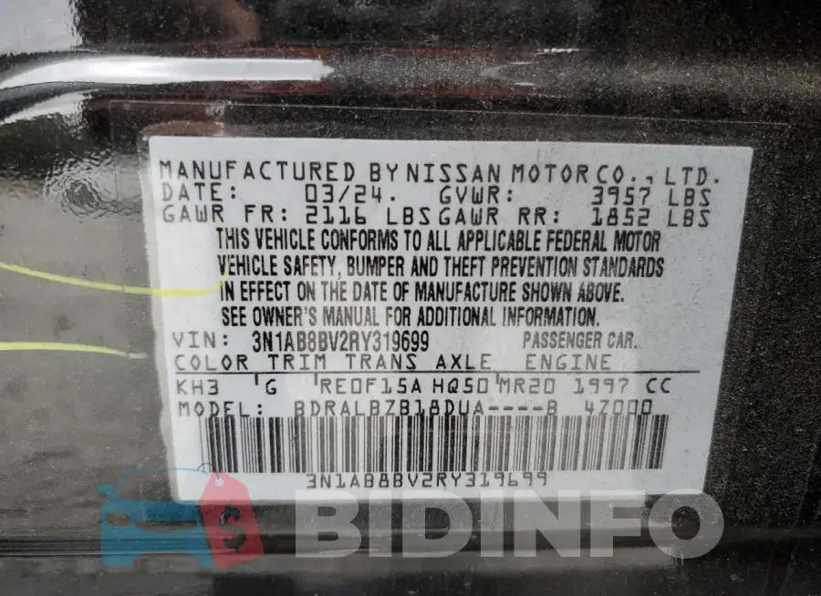 3N1AB8BV2RY319699 Photo# 12