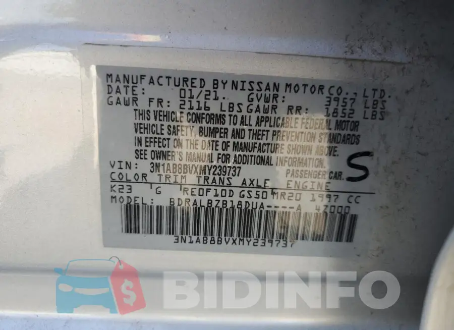 3N1AB8BVXMY239737 Photo# 12