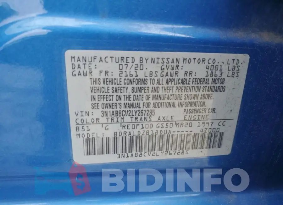 3N1AB8CV2LY267285 Photo# 12