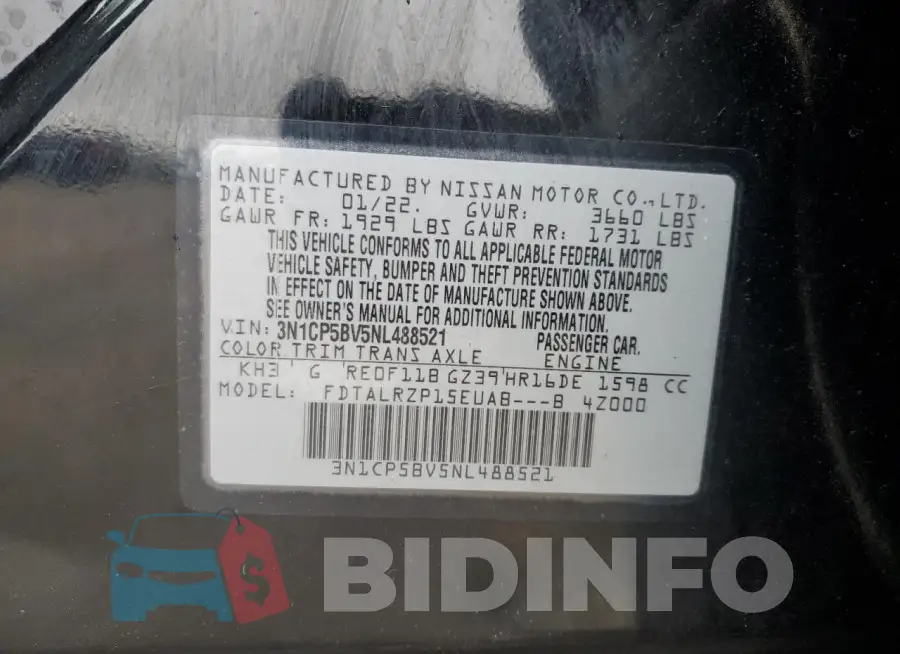 3N1CP5BV5NL488521 Photo# 13