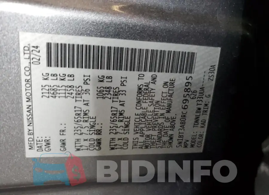 5N1BT3AB0RC695895 Photo# 12