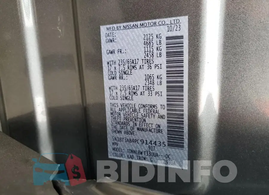 5N1BT3AB4PC914435 Photo# 14