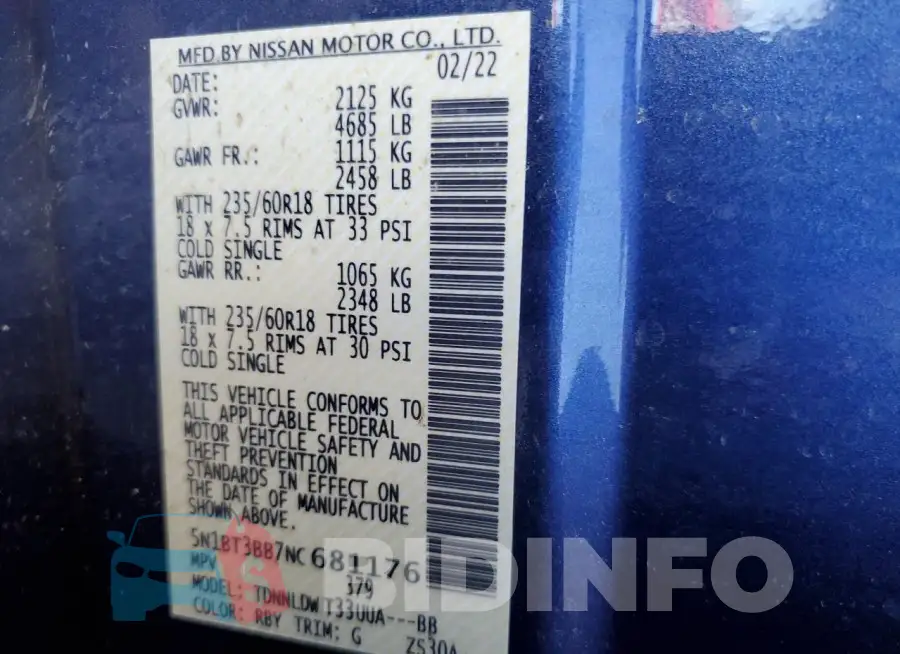 5N1BT3BB7NC681176 Photo# 14