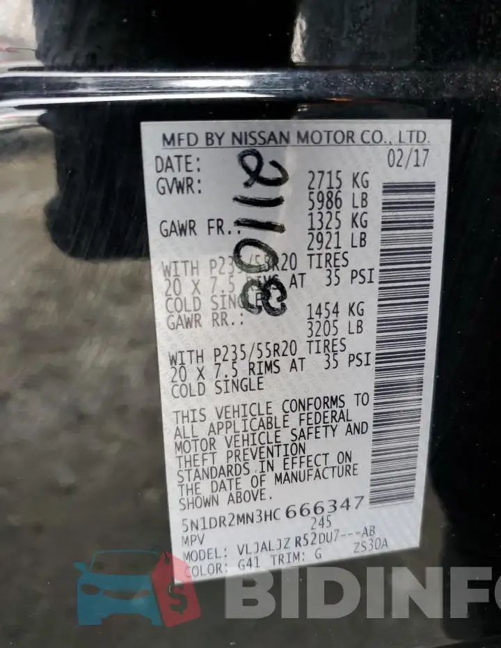 5N1DR2MN3HC666347 Photo# 12