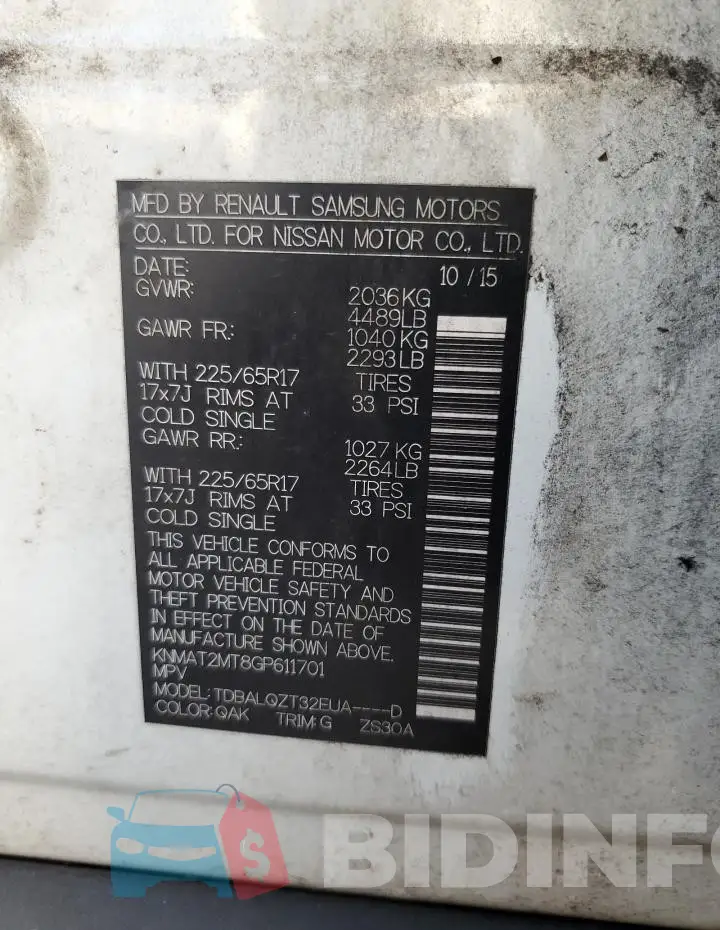 KNMAT2MT8GP611701 Photo# 14