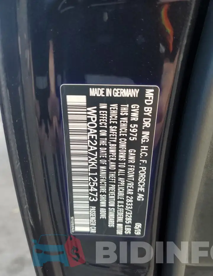 WP0AE2A7XKL125473 Photo# 13