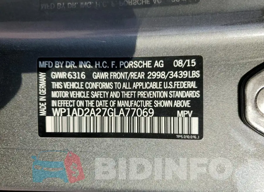 WP1AD2A27GLA77069 Photo# 13