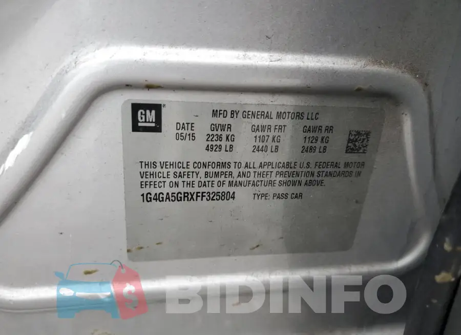 1G4GA5GRXFF325804 Photo# 12