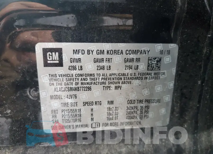 KL4CJCSM4KB772286 Photo# 13