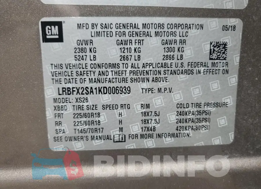 LRBFX2SA1KD006939 Photo# 14