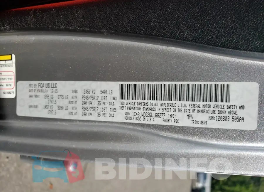 1C4BJWDG2GL168277 Photo# 13