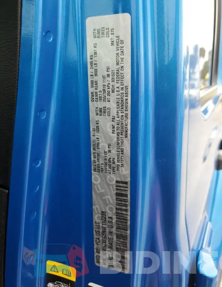 1C4HJXEG6NW112238 Photo# 14