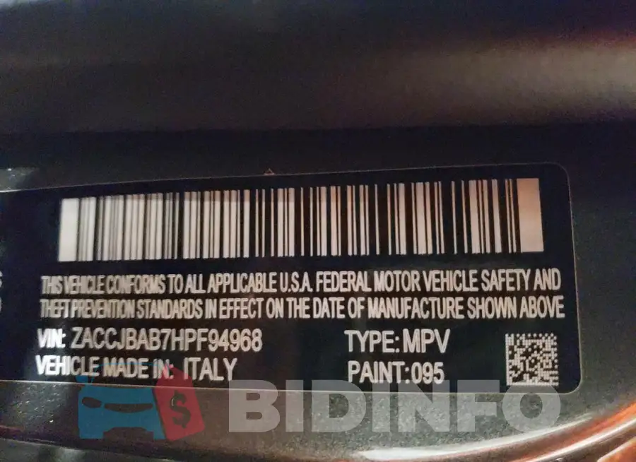 ZACCJBAB7HPF94968 Photo# 13