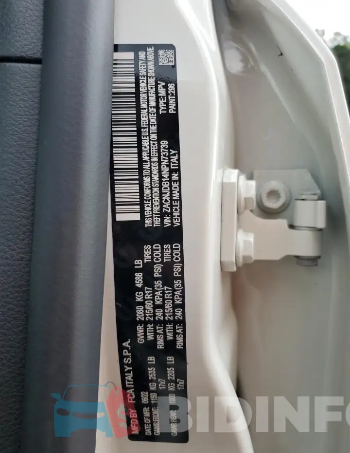 ZACNJDB14NPN73739 Photo# 13