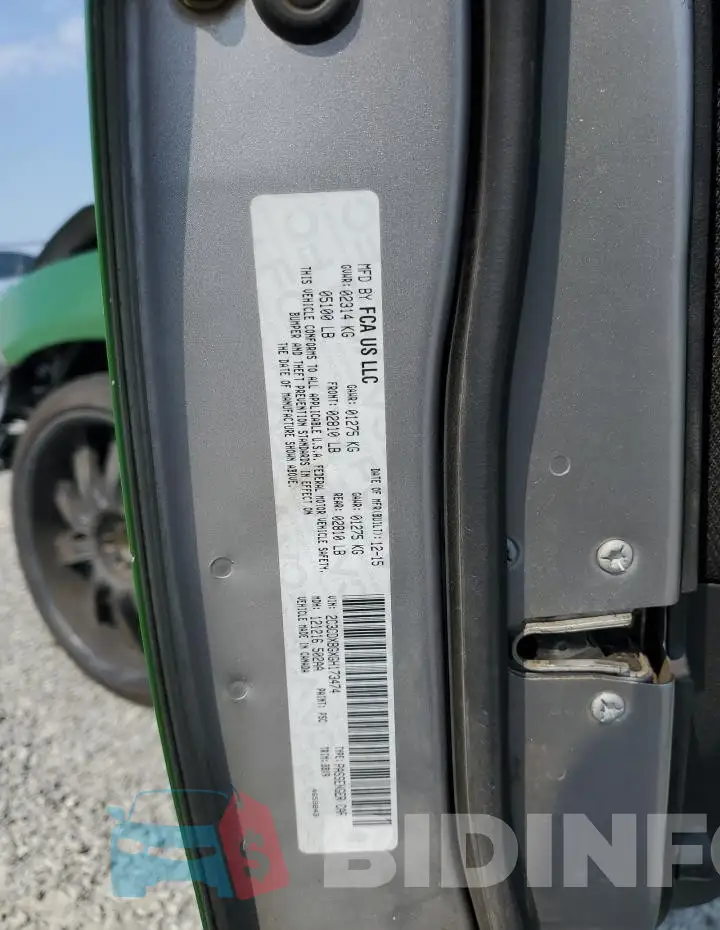 2C3CDXBGXGH173474 Photo# 12