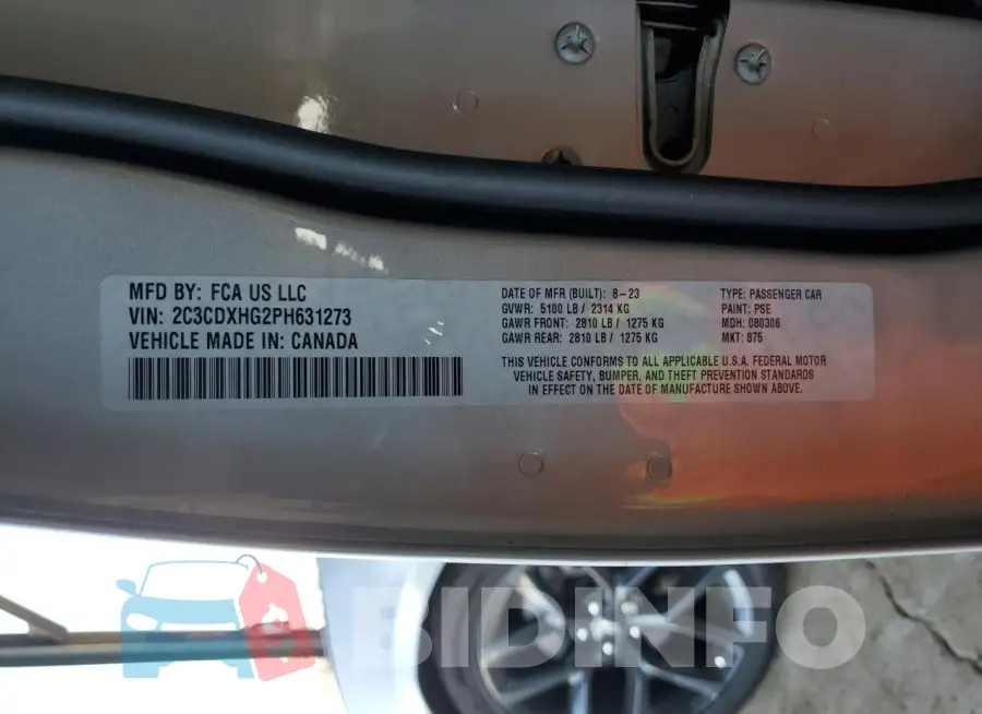2C3CDXHG2PH631273 Photo# 13