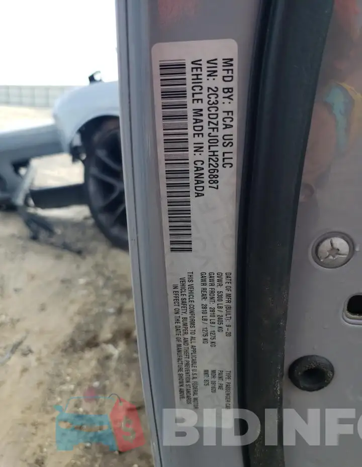 2C3CDZFJ0LH226887 Photo# 13