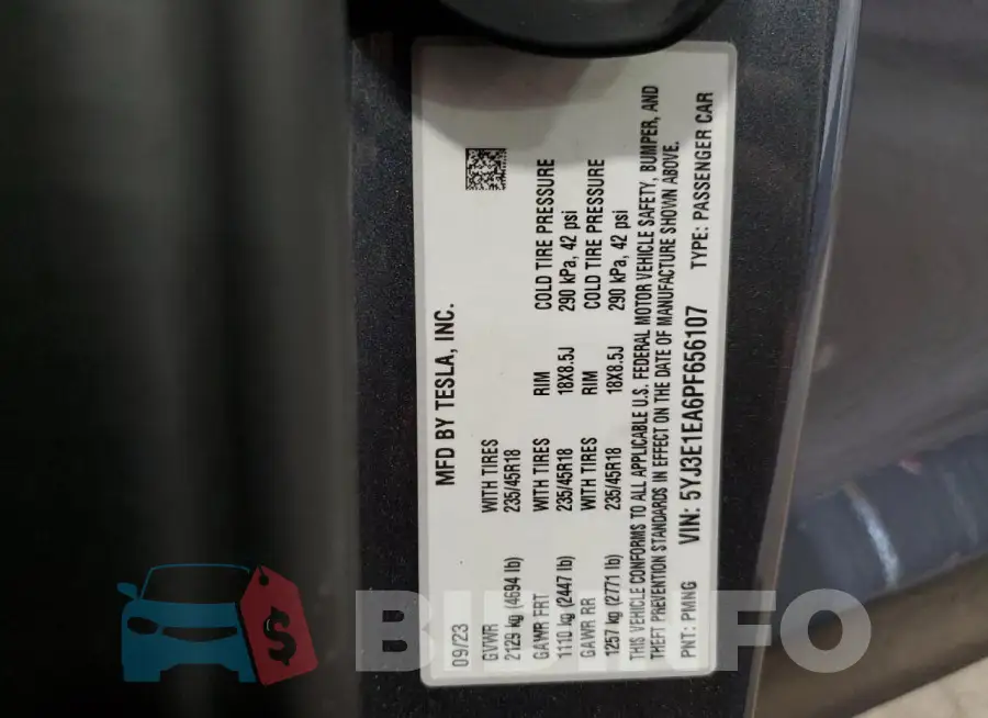 5YJ3E1EA6PF656107 Photo# 12
