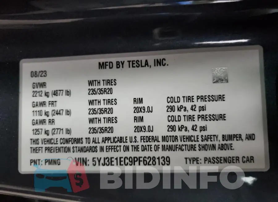 5YJ3E1EC9PF628139 Photo# 12