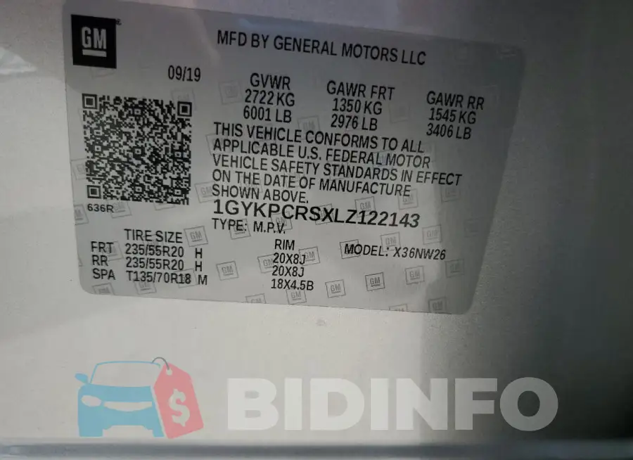 1GYKPCRSXLZ122143 Photo# 13