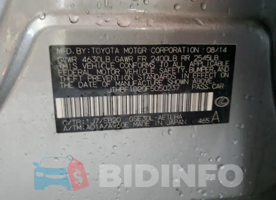 JTHBF1D20F5050237 Photo# 12