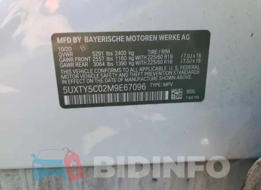 5UXTY5C02M9E67096 Photo# 14