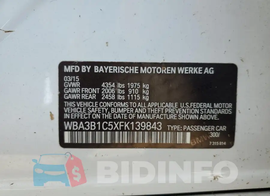 WBA3B1C5XFK139843 Photo# 12