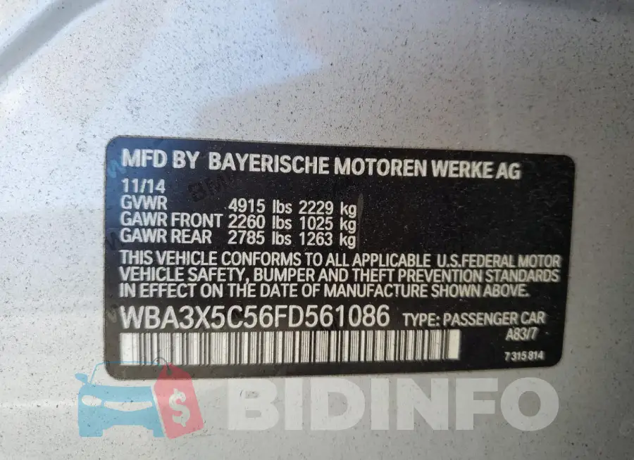 WBA3X5C56FD561086 Photo# 12