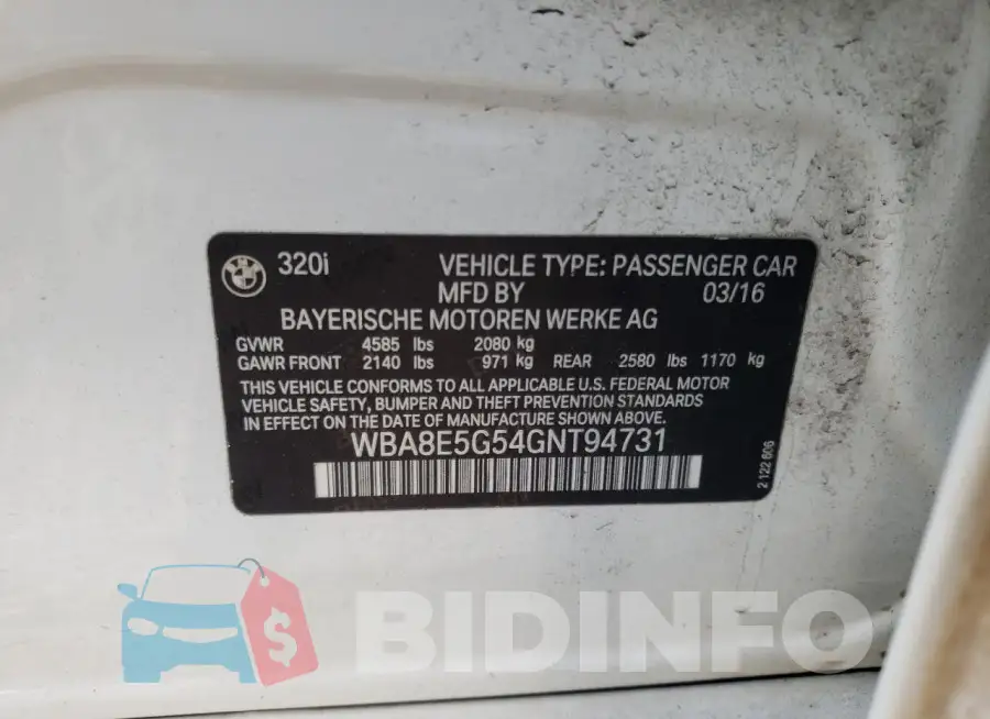 WBA8E5G54GNT94731 Photo# 12