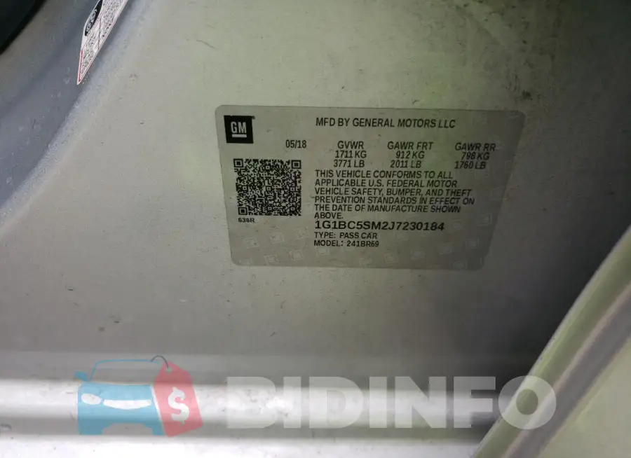 1G1BC5SM2J7230184 Photo# 12