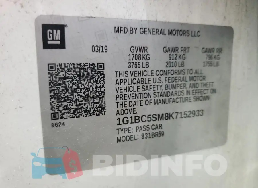 1G1BC5SM8K7152933 Photo# 12