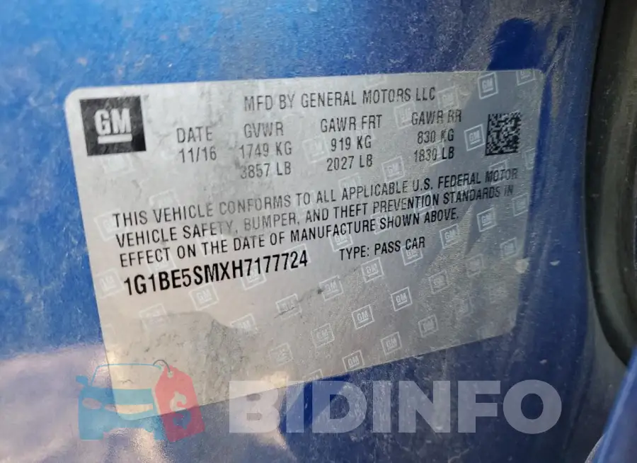 1G1BE5SMXH7177724 Photo# 12