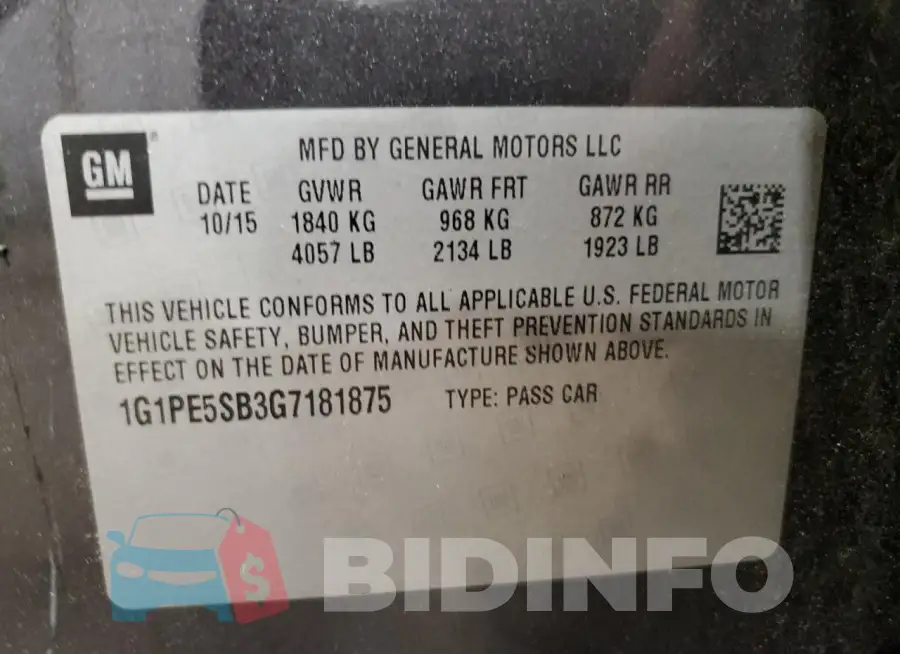 1G1PE5SB3G7181875 Photo# 12