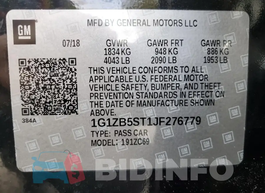 1G1ZB5ST1JF276779 Photo# 13