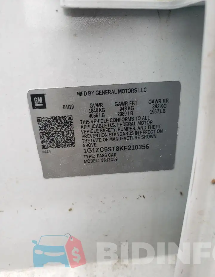 1G1ZC5ST8KF210356 Photo# 12