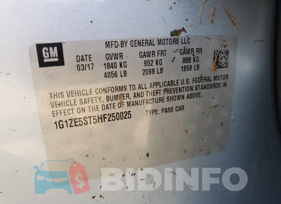 1G1ZE5ST5HF250025 Photo# 13
