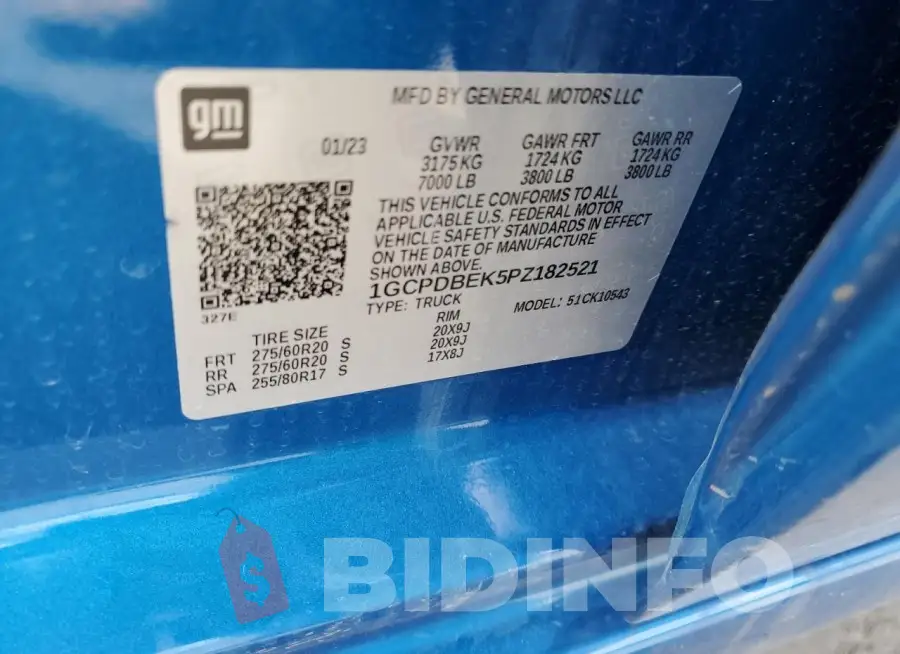 1GCPDBEK5PZ182521 Photo# 12