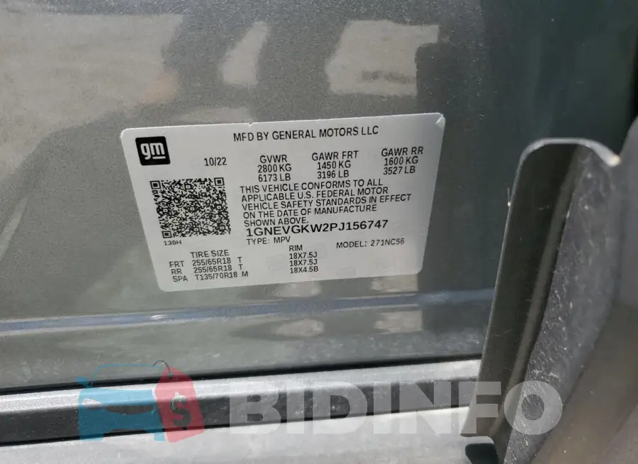 1GNEVGKW2PJ156747 Photo# 13