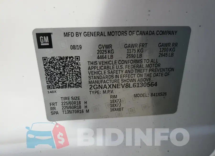 2GNAXNEV8L6130564 Photo# 12