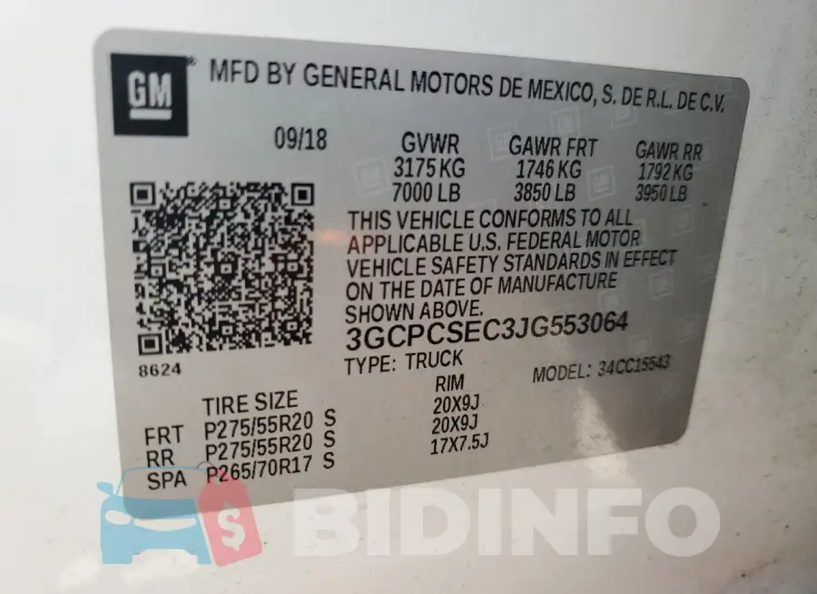3GCPCSEC3JG553064 Photo# 14