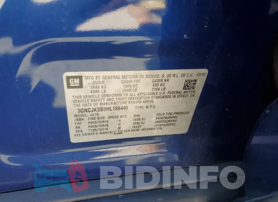 3GNCJKSB9HL188446 Photo# 13